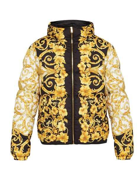 versace print hooded jacket|Men's Luxury and Designer Jackets & Coats.